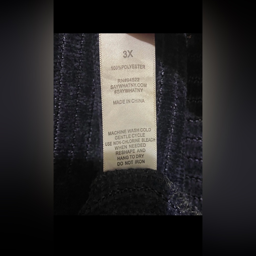 Say What? Women’s navy Ribbed Duster Cardigan Sweater, 3X - Picture 8 of 8